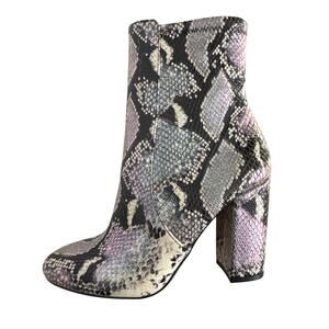 Aldo 2010s Snakeskin Print Ankle Boots Block Heel Zipper Size 6
